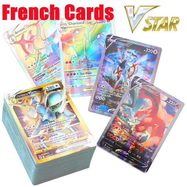 50/100pcs French Pokemon Card Charizard Pikachu Pokeball Cartas